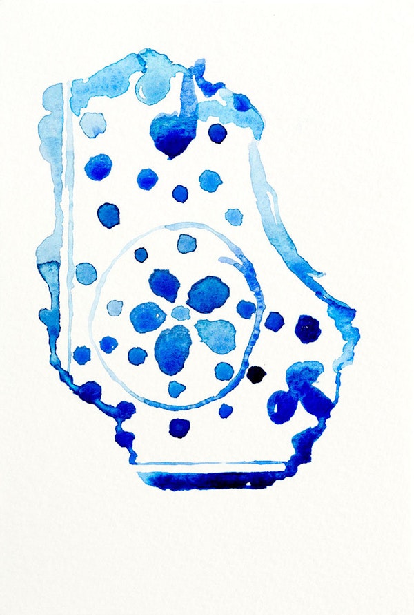 Valencian tile, watercolour 