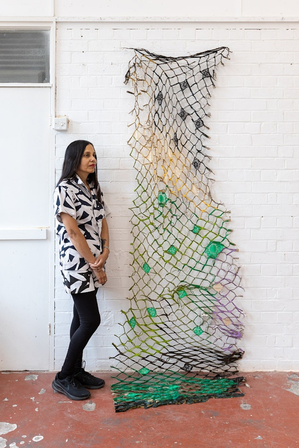 Me with Hedgerow Lace created during residency